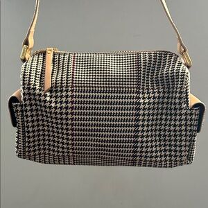 Ralph Lauren Houndstooth Shoulder Bag with Cream Details